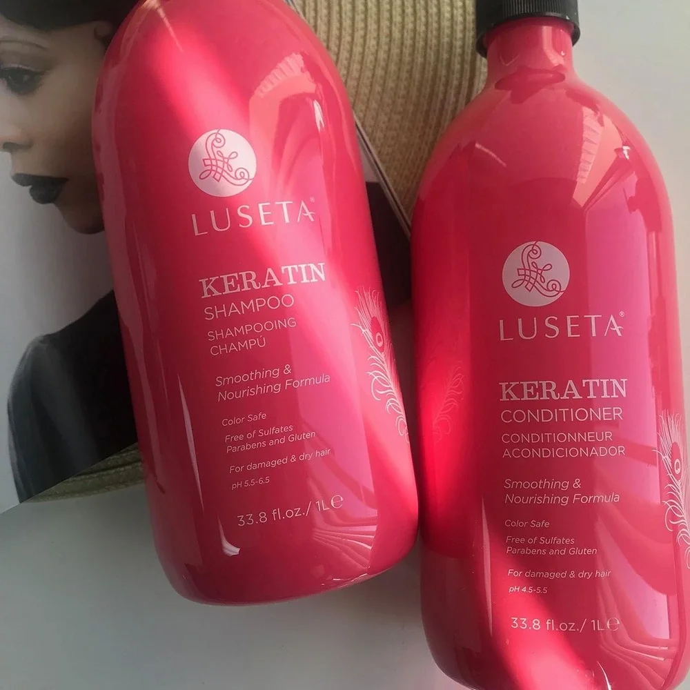 Luseta Keratin Smooth Shampoo & Conditioner Set 33.8oz Each Sulfate-Free Hydrati